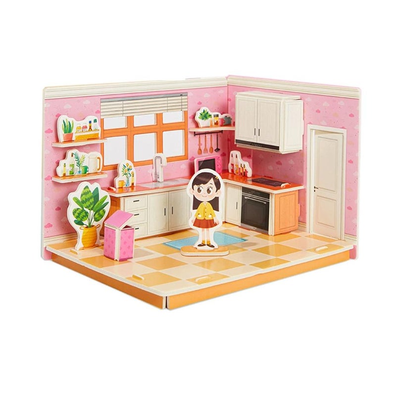 Children's paper puzzle 3D model, boys' handmade DIY house, early education and educational toy assembly